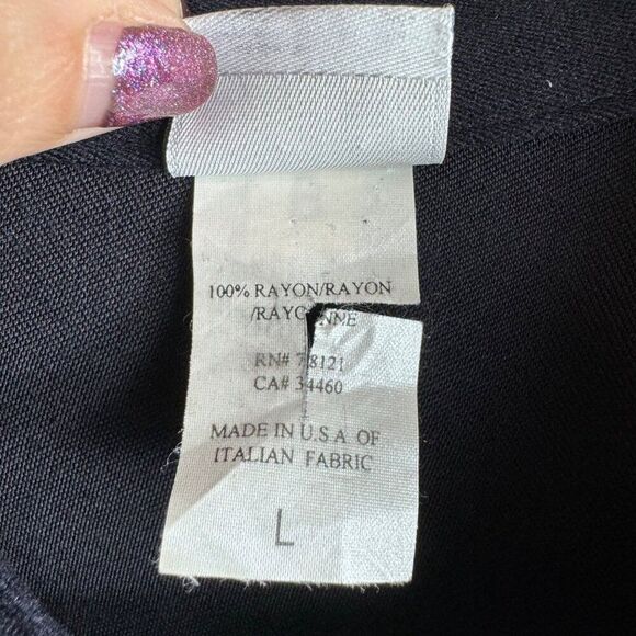 Eileen Fisher High Collar Lightweight Jacket Large Navy Rayon Easy Fit Coastal - Picture 7 of 10